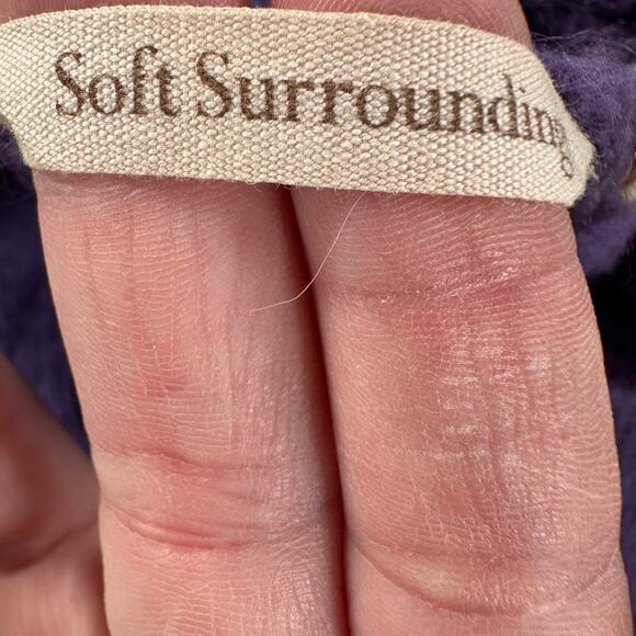 Soft Surroundings Long Line Open Cardigan Sweater Women 2X Wool Blend Purple - Picture 7 of 10